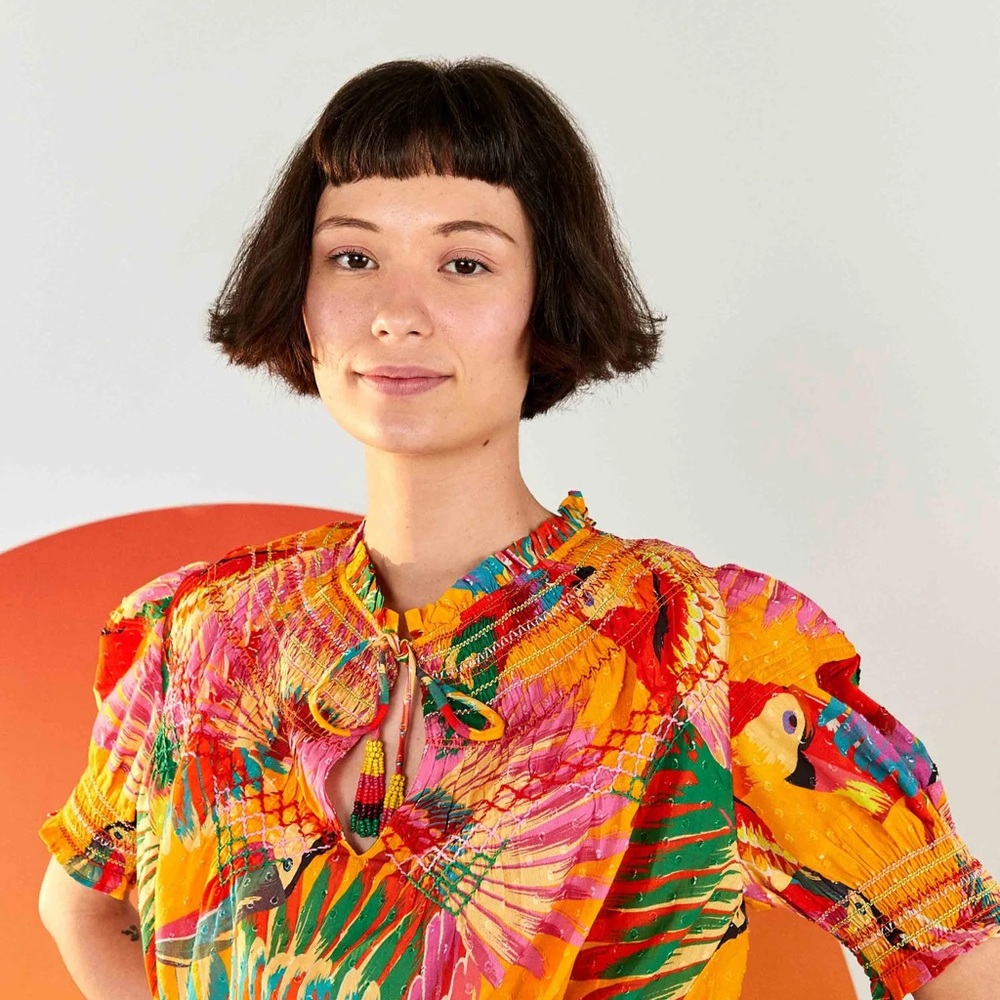 Farm Rio Colourful Toucans Blouse NWT XS